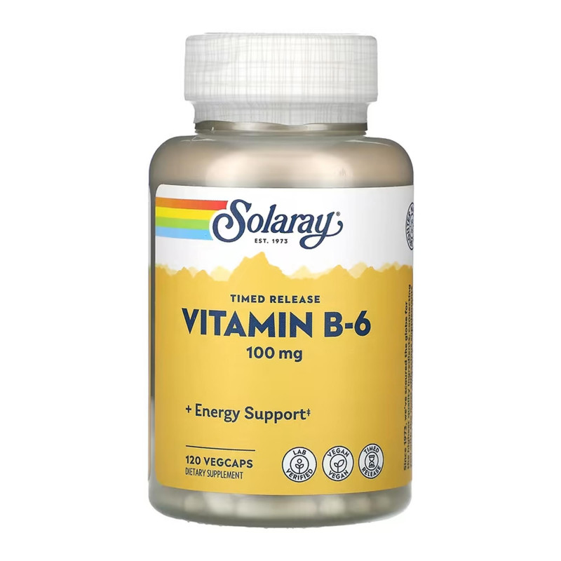 Vitamin B-6 100mg - 120 vcaps Solaray