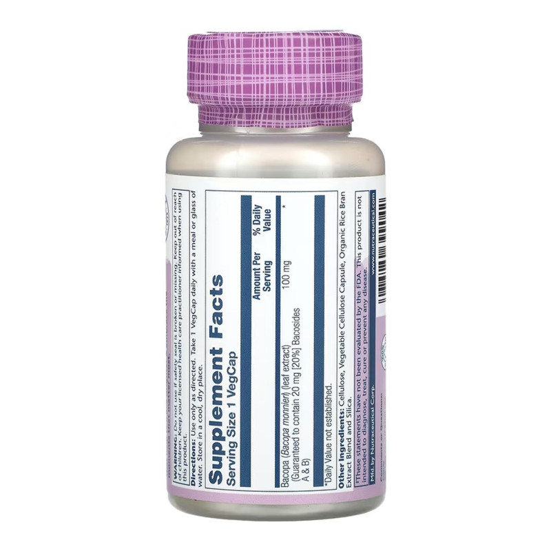 Bacopa 100mg - 60 vcaps Solaray