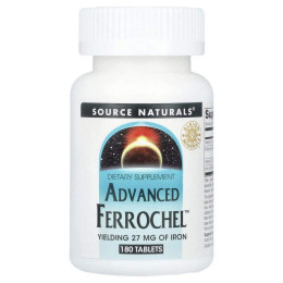 Залізо, Advanced Ferrochel, Source Naturals, 180 таблеток