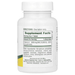 Вітамін А, Nature's Plus, 10000 МО, 90 таблеток