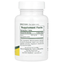 Ніацин Nature's Plus (Niacin) 100 мг 90 таблеток