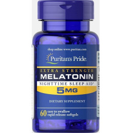 Melatonin Extra Strength 5mg - 60softgels Puritans Pride