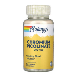 Chromium Picolinate 200mcg - 100 tabs Solaray