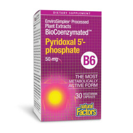 BioCoenzymated Pyridoxal 5'-phosphate 50mg - 30 vcaps Natural Factors
