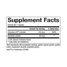 Chromium & Vanadium 125mcg - 90 caps Natural Factors