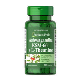 Ashwagandha KSM-66® & L-Theanine - 60 tabs Puritans Pride