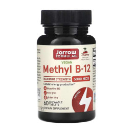 Methyl B-12 Methylcobalamin 5000mcg - 60 chewable tabs Cherry Jarrow Formulas