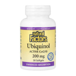 Ubiquinol CoQ10 200mg - 30 softgels Natural Factors