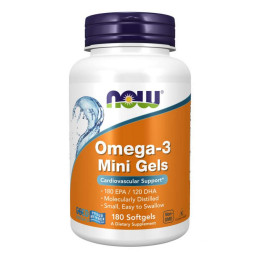 Omega-3 Mini Gels 500 mg - 180 sgels (Пошкоджена банка) Now Foods