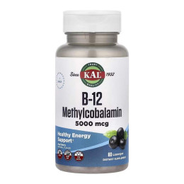 B-12 Methylcobalamin 5000mcg - 60 lozenges KAL