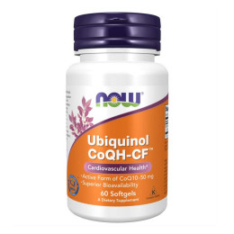 CoQH-CF Ubiquinol - 60 sgels (Пошкоджена етикетка) Now Foods
