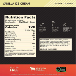 Протеїн Optimum Nutrition Gold Standard 100% Whey 908 g (Vanilla ice Cream) EU Optimum Nutrition
