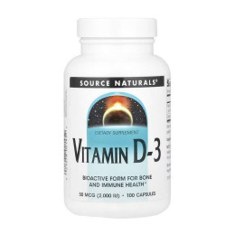 Source Naturals Vitamin D-3 2000 IU (100 caps)