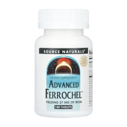 Advanced Ferrochel™ 27mg - 180 tabs (Пошкоджена етикетка) Source Naturals