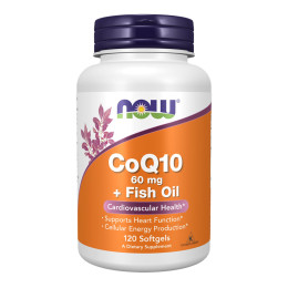 CoQ10 60mg + Fish Oil - 120 sgels (Пошкоджена банка) Now Foods