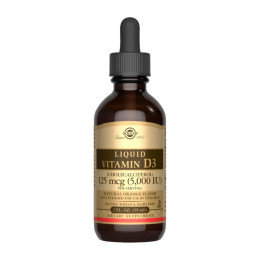 Liquid Vitamin D3 (Cholecalciferol) 125 mcg (5,000 IU) - 59ml Natural Orange Solgar