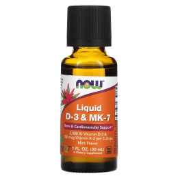 Витамин D3 и МК-7, Liquid D-3 & MK-7, NOW Foods, жидкость, 30 мл