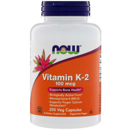 Вітамін К2, Vitamin K2, Now Foods, 100 мкг, 250 капсул
