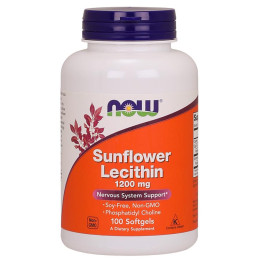 Соняшниковий лецитин, Sunflower Lecithin, Now Foods, 1200 мг, 100 гелевих капсул