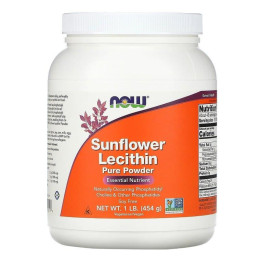 Подсолнечный лецитин, Sunflower Lecithin, Now Foods, чистый порошок, 454 г