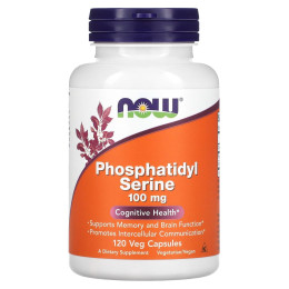 Фосфатидилсерін, Phosphatidyl Serine, NOW Foods, 100 мг, 120 вегетаріанських капсул