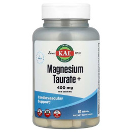 Таурат магнію +, Magnesium Taurate +, KAL, 400 мг, 90 таблеток (200 мг на таблетку)