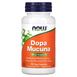 Мукуна жгучая (Капикачху), Dopa Mucuna, NOW Foods, 90 вегетарианских капсул