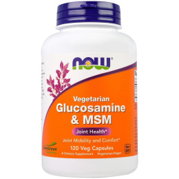 Глюкозамін та МСМ, Glucosamine & MSM, Now Foods, 120 вегетаріанських капсул