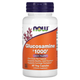 Глюкозамін, Glucosamine, Now Foods, 1000 мг, 60 рослинних капсул