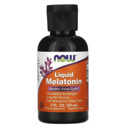 Мелатонин, Melatonin, Now Foods, 3 мг, жидкий, 59 мл