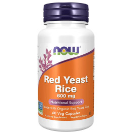 Червоний дріжджовий рис, Red Yeast Rice, Now Foods, 600 мг, 60 вегетаріанських капсул