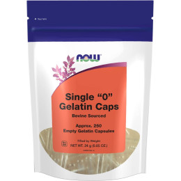 Порожні капсули "0", Single "0" Gelatin Caps, Now Foods, 250 порожніх желатинових капсул (24 г)