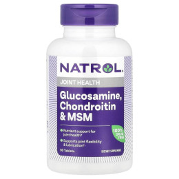 Глюкозамін хондроїтин МСМ, Glucosamine Chondroitin MSM, Natrol, 90 таблеток