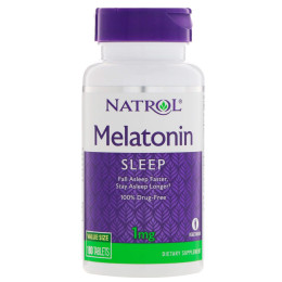 Мелатонін, Melatonin, Natrol, 1 мг, 180 таб.