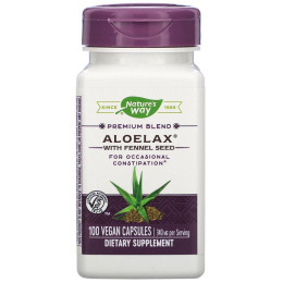 Алоэ вера с фенхелем, Aloelax® with Fennel Seed, Nature's Way, 340 мг, 100 капсул