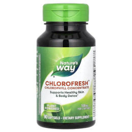 Хлорофіл, Chlorophyll Concentrate, Nature's Way, концентрат, 100 мг, 90 гелевих капсул (50 мг на капсулу)
