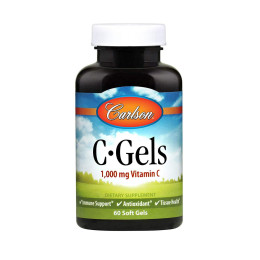 Витамин C, C-Gel, Carlson, 1000 мг, 60 гелевых капсул