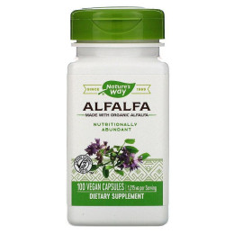 Альфальфа, Alfalfa, Nature's Way, молоді пагони 1215 мг, 100 веганських капсул