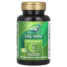 Для поддержки здоровой силы вен ног, Leg Veins, Nature's Way, премиум-смесь, 120 веганских капсул