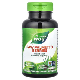 Со Пальметто, Saw Palmetto, Nature's Way, со вкусом ягод, 585 мг, 180 веганских капсул