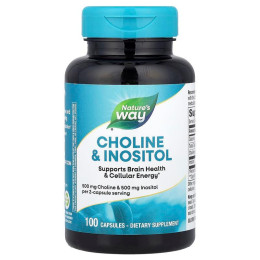 Холін і Інозитол, Choline \ Inositol, Nature's Way, 100 капсул