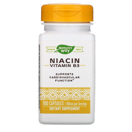 Вітамін В3, Niacin, Nature's Way, 100 мг, 100 капсул