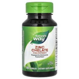Хелат цинку, Zinc Chelate, Nature's Way, 30 мг, 100 капсул