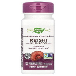Гриб рейші лікувальний, Reishi, Nature's Way, стандартизований, 376 мг, 100 капсул