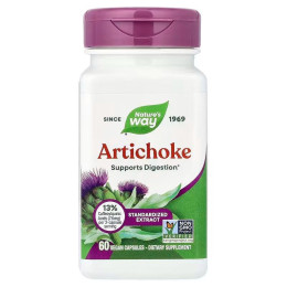 Артишок, Artichoke, Nature's Way, стандартизований, преміум екстракт, 60 веганських капсул