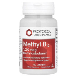 Метил В12, Methyl B12, Protocol for Life Balance, 1000 мкг, 100 пастилок