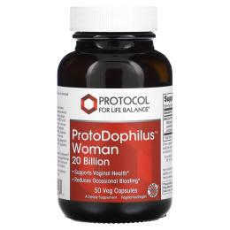 Пробіотики для жінок, ProtoDophilus Woman, Protocol for Life Balance, 20 млрд КУО, 50 веганських капсул