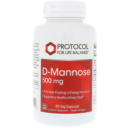 D-Манноза, D-Mannose, Protocol for Life Balance, 500 мг, 90 вегетаріанських капсул