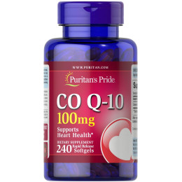 Коензим Q10, CO Q-10, Puritan's Pride, 100 мг, 240 гелевих капсул швидкого вивільнення