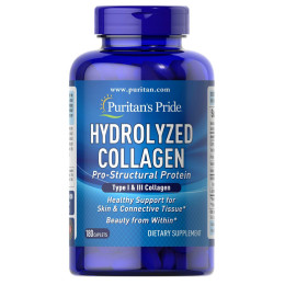Колаген, Hydrolyzed Collagen, Puritan's Pride, гідролізований, 1000 мг, 180 каплет